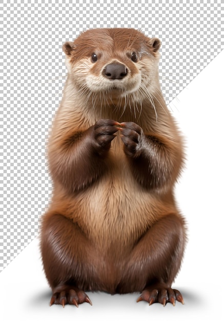 El lindo retrato de la nutria desde el frente