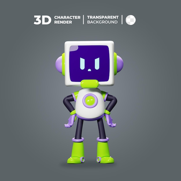 PSD lindo robot enojado modelo 3d