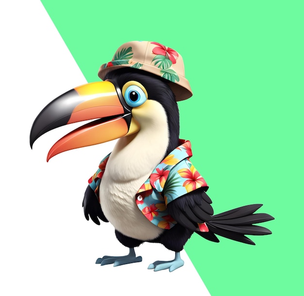 PSD lindo tucano 3d com roupas