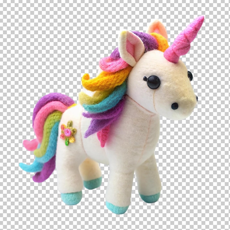 PSD el lindo unicornio en un fondo transparente