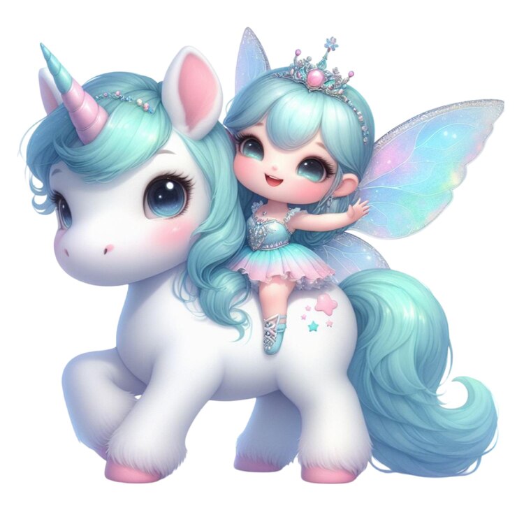 PSD el lindo unicornio y el hada.