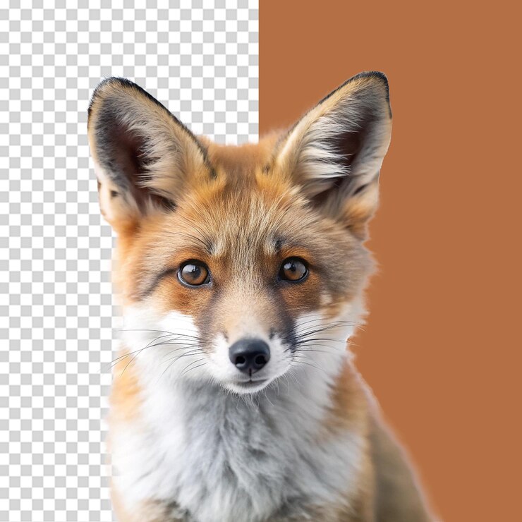 PSD el lindo zorro aislado sobre un fondo transparente
