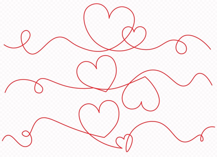 PSD line hearts psd template decorazione di compleanno di nozze per il giorno di san valentino