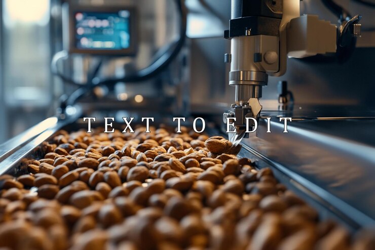 PSD línea automatizada de procesamiento de alimentos con tuercas en cinta transportadora
