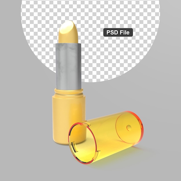 Línea de lápiz labial tierna Piezas cosméticas realistas en 3d para belleza facial