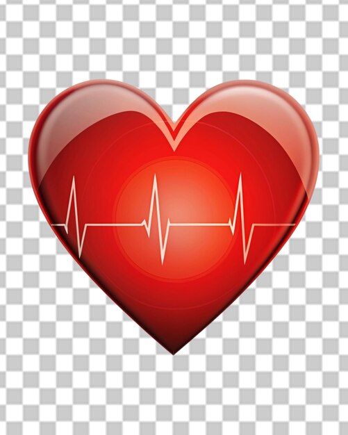 PSD línea de latidos cardíacos de ecg negra en corazón de color lleno