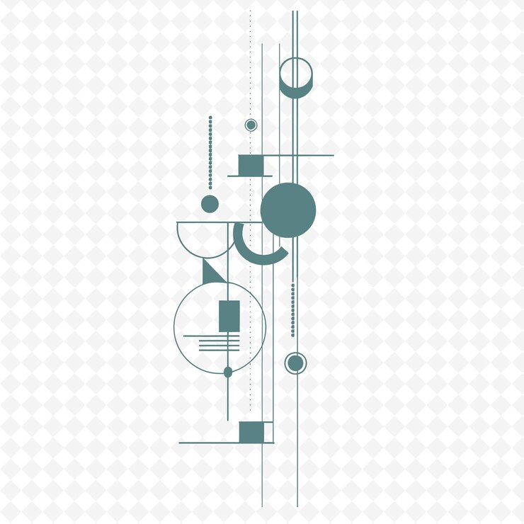 PSD línea minimalista decorada con formas geométricas simples en mo png frontera plana inspirada en la naturaleza