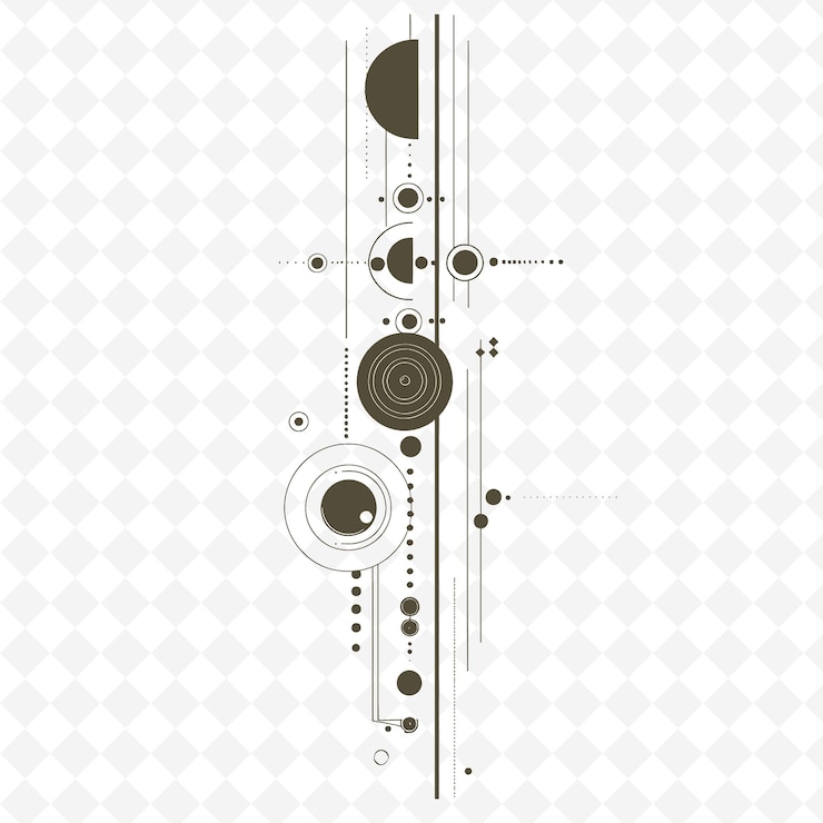 PSD línea minimalista decorada con formas geométricas simples en mo png frontera plana inspirada en la naturaleza