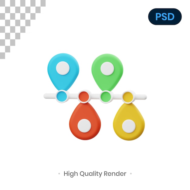 PSD línea de tiempo 3d render ilustración premium psd