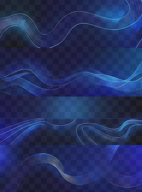 Líneas azules abstractas en un fondo oscuro con un resplandor