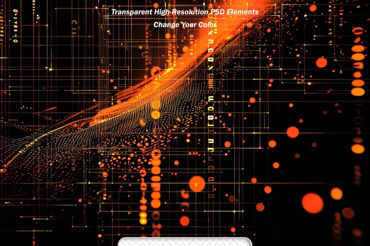 PSD líneas digitales hud fondo tecnológico concepto de conexión de datos hitech