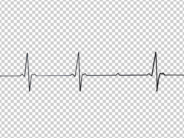Líneas de latidos cardíacos de ecg dibujadas a mano