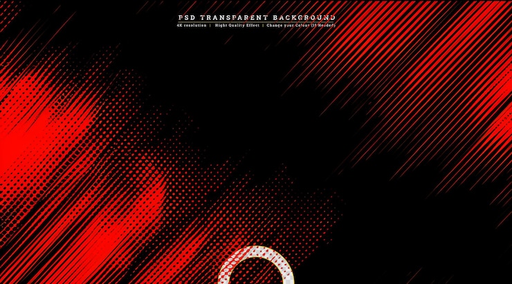PSD líneas de movimiento rojas y negras en fondo transparente
