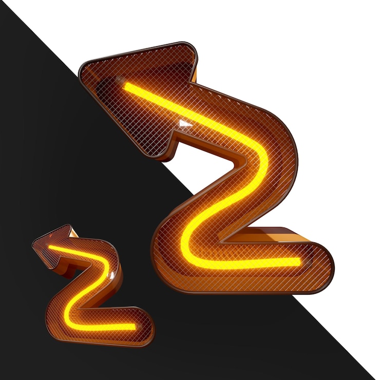 PSD líneas de neón y estructura 3d metal zic zac