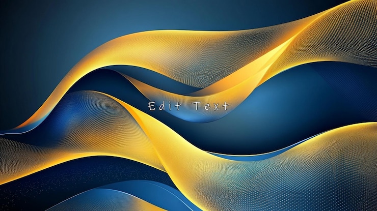 PSD líneas onduladas abstractas de oro y azul