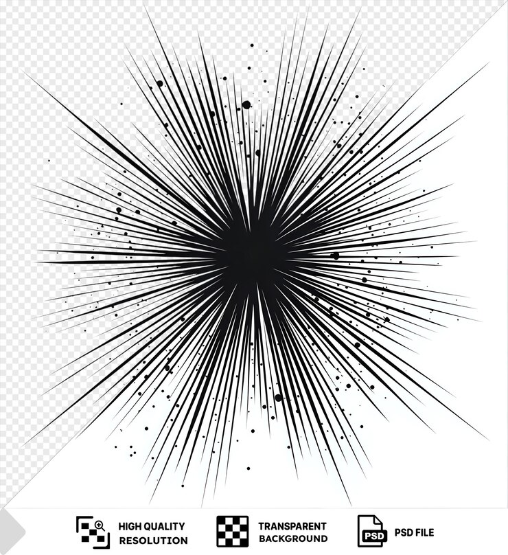 PSD líneas radiales abstractas aisladas símbolo vectorial velocidad aislado fondo una gran flor en primer plano