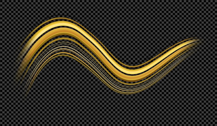 PSD linee curve dorate e luccicanti
