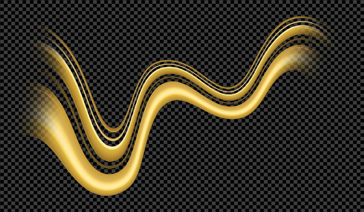 PSD linee curve dorate e luccicanti