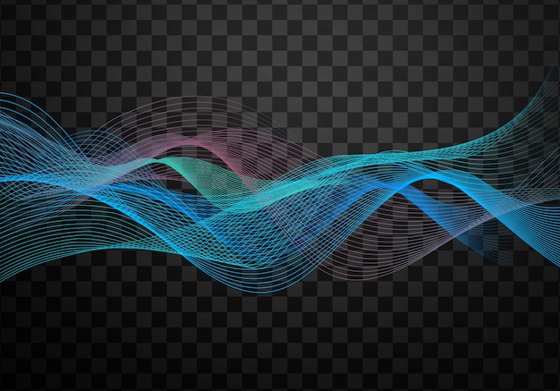 linee d'onda di intelligenza artificiale vettore di rete neurale nel concetto di tecnologia