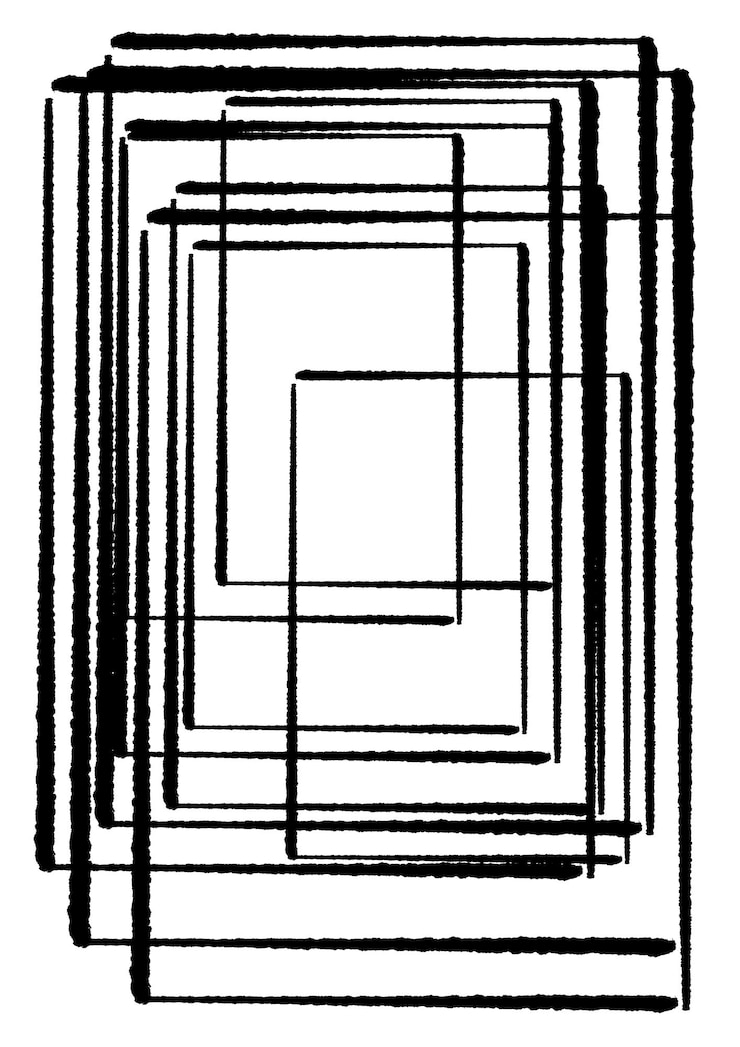 PSD linee disegnate di diverse dimensioni in stile artistico giapponese linee nere in stile matita png