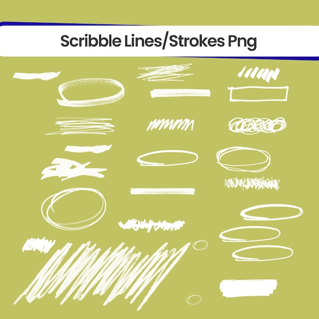Linee e tratti scarabocchiati PNG