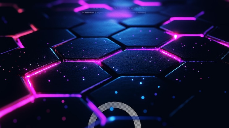 PSD linee techno luminose al neon hitech sfondo astratto futuristico