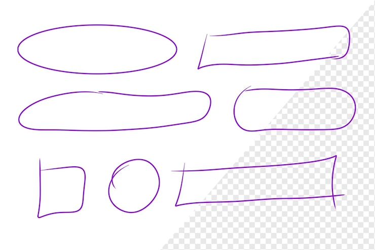 PSD linee viola arte disegnata a mano bolle di discorso elementi linee modello di progettazione casella di testo elemento linea