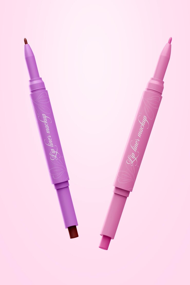 PSD liner de labios para mujeres producto de belleza psd mockup
