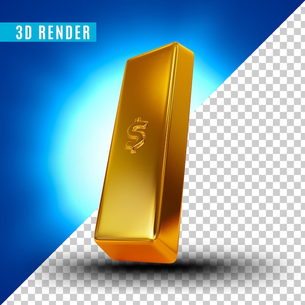 Lingotes de oro 3d premium