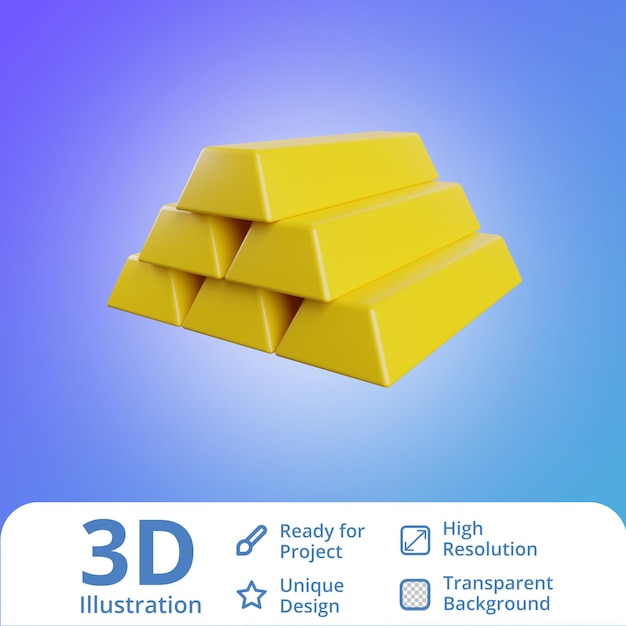 lingots d'or 3d