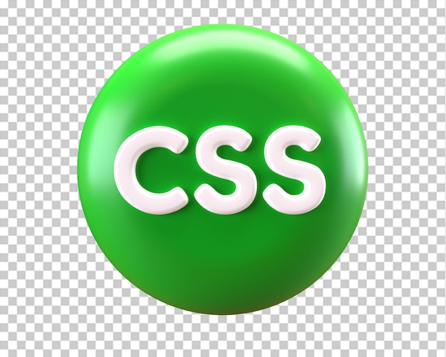 Linguagem de programação css ícone verde renderização 3d