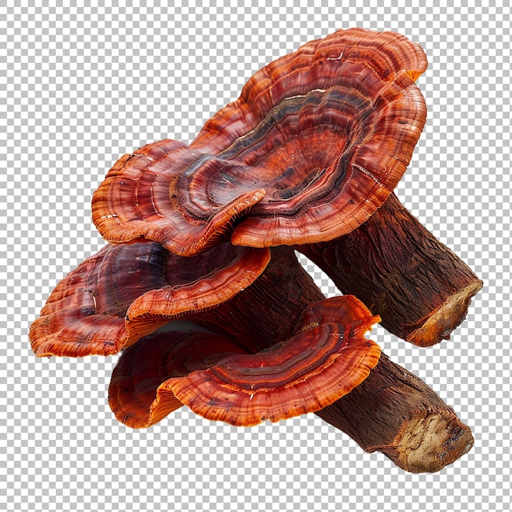 PSD lingzhi seco la planta tiene la forma de una hoja sólida de color marrón
