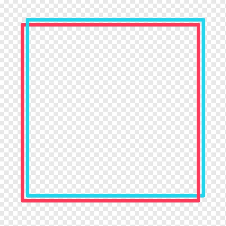 PSD linha roxa azul forma quadrada elemento tiktok arquivo png transparente