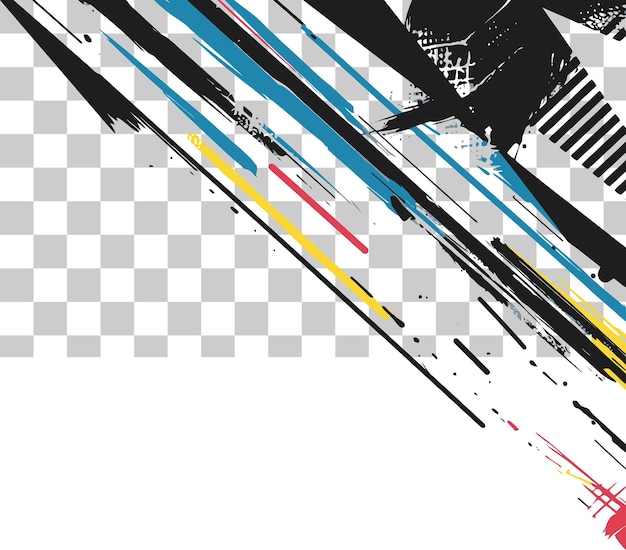 Linhas coloridas abstratas na borda do canto