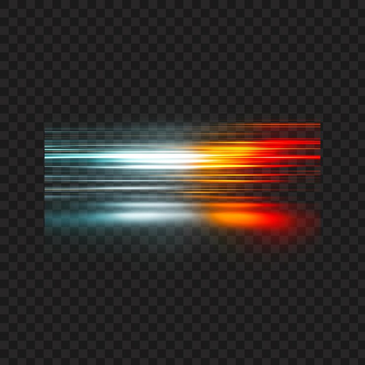 PSD linhas de desfocamento de movimento futurista efeito de néon isolado fundo transparente png