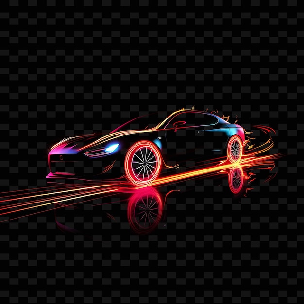 PSD linhas de néon carro acelerando linhas de néon vermelhas estriadas decorações de pneus pointe y2k formas psd gradientes