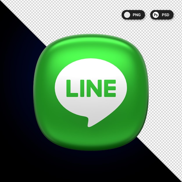 Linie Social Media Icons Set UX UI Web Design Elemente 3D-Rendering