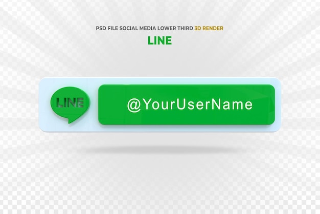 Linienlogos social media im unteren drittel 3d-rendering