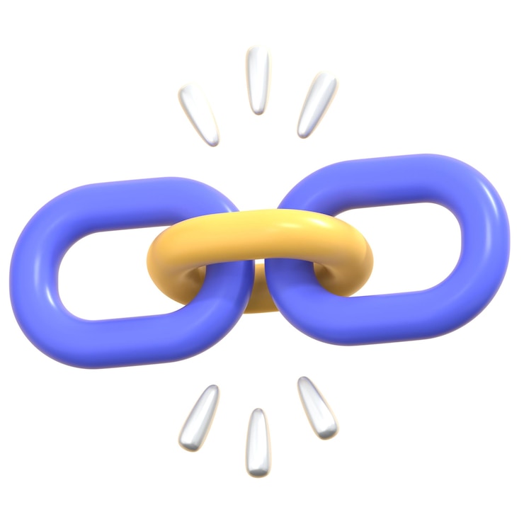 PSD link 3d illustration icon pack element