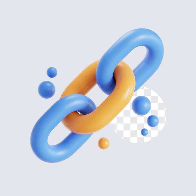 Link for connection to cloud 3D icon
