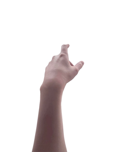 linke Hand zeigt