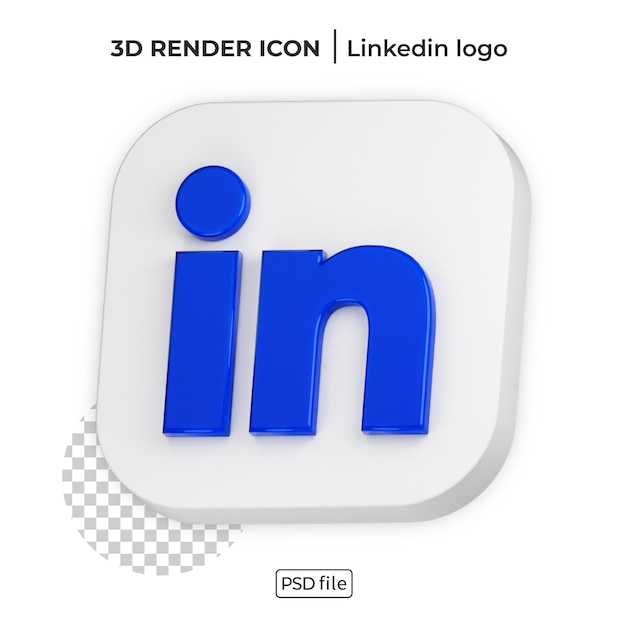 Linkedin 3d render logo de redes sociales