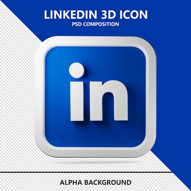 LinkedIn 3D-Rendering-Symbol