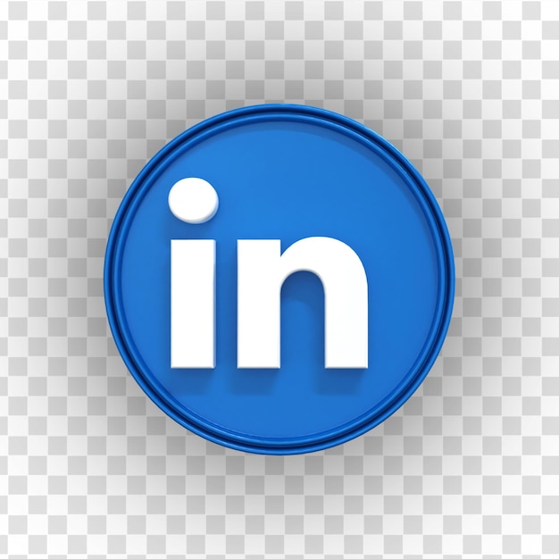 linkedin 3d social media icon colorful glossy 3d icon concept 3d rendering for composition