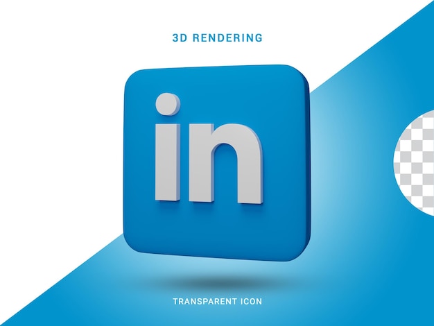 Linkedin 3d-social-media-rendering symbol für die komposition