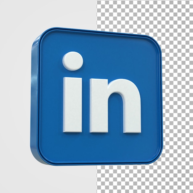 LinkedIn 3d Social Media-Symbol Bunt glänzend 3D-Symbol Konzept 3D-Rendering für Komposition