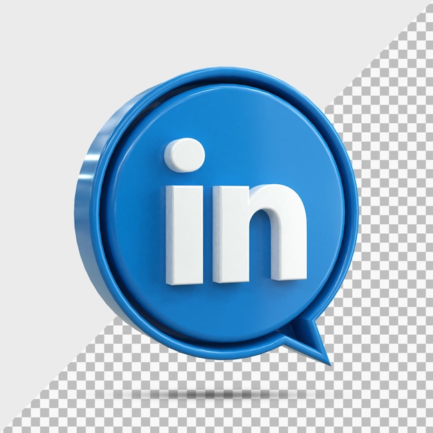 LinkedIn 3d Social Media-Symbol Bunte glänzende 3D-Symbol-Konzept 3D-Rendering für die Komposition