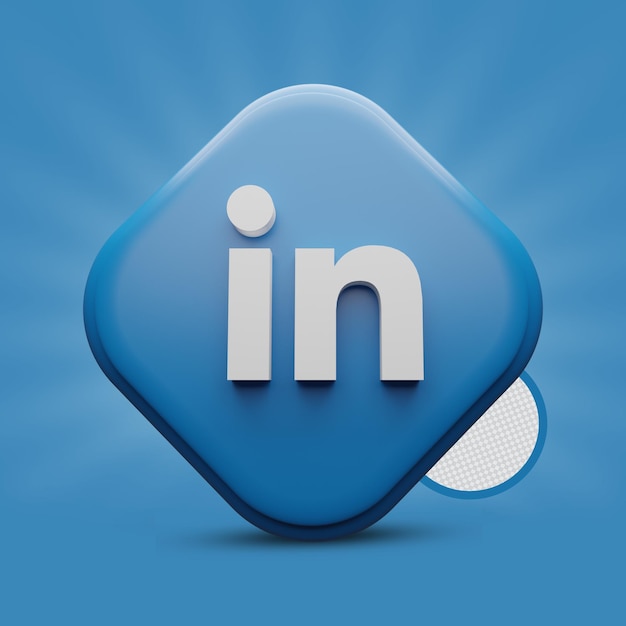 PSD linkedin 3d-symbol rendern