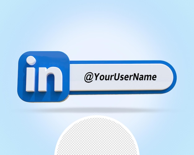 Linkedin Banner Social Media Logo trasparente 3D