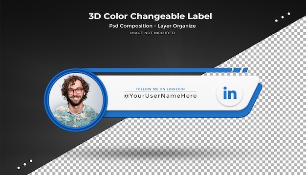 LinkedIn Conéctese con nosotros en las redes sociales Tercio inferior Diseño 3d Icono de representación